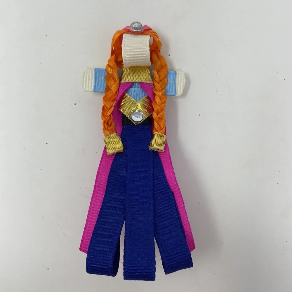 Unbranded handcrafted Headband with Disney Frozen Anna ribbon clip set